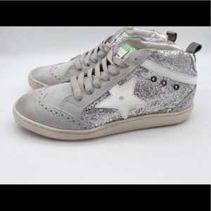 Freebirds silver glitter high top sneakers